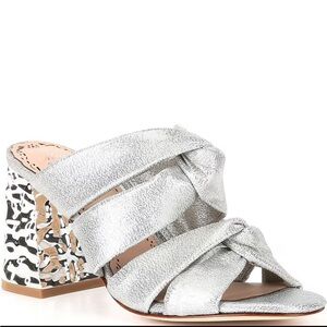 Muse by Marchesa Iris Knotted Metallic Dress Slide Sandals